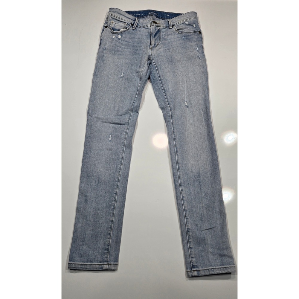 LOFT Relaxed Skinny Womens Jeans Distressed Light Wash Denim Size‎ 24/00